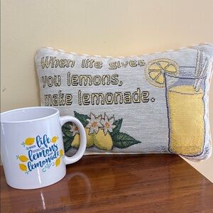 When Life Gives You Lemons….. Inspirational Pillow & Mug